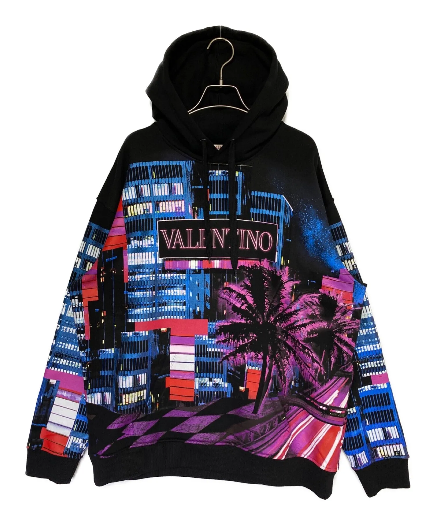 [Pre-owned] VALENTINO Electric City Printed Hoodie XV3MF18I85D