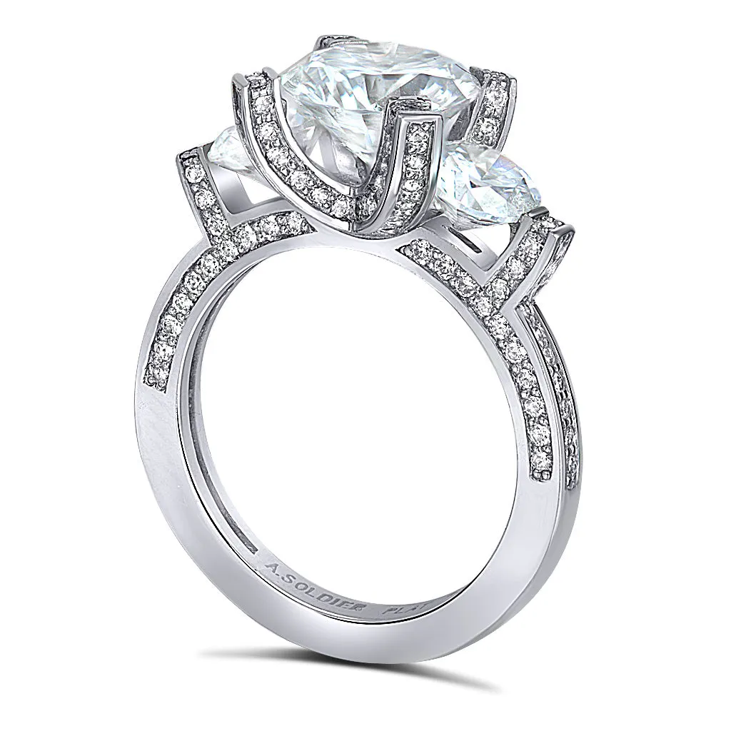 Princess Diamond Trinity Engagement Ring