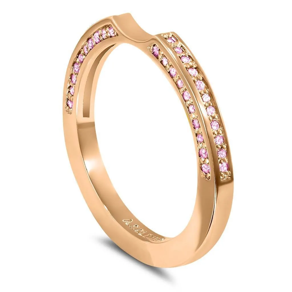 Princess Sapphire Crescent Stackable Wedding Band