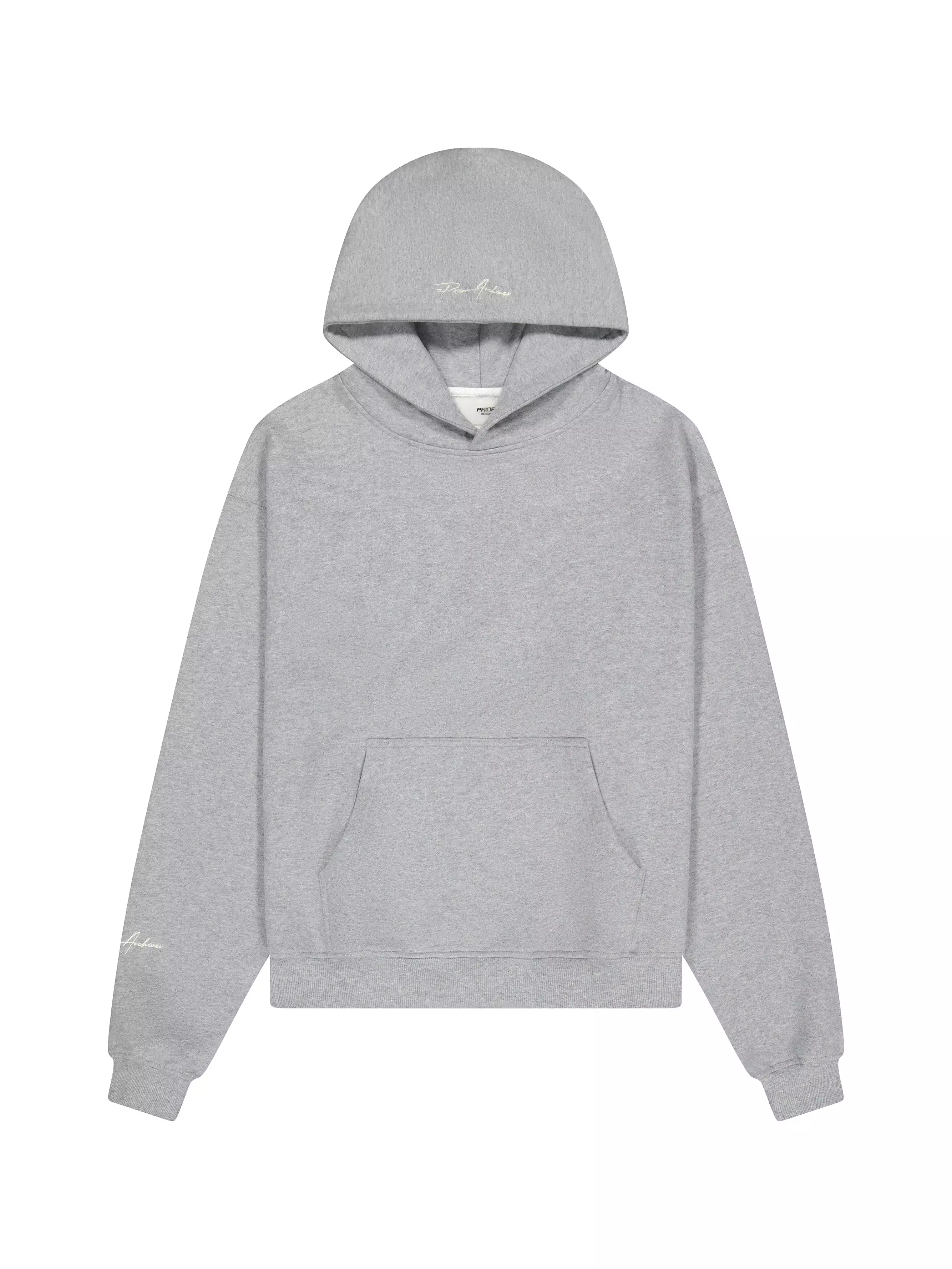 Prior Embroidery Logo Oversized Hoodie Heather Grey