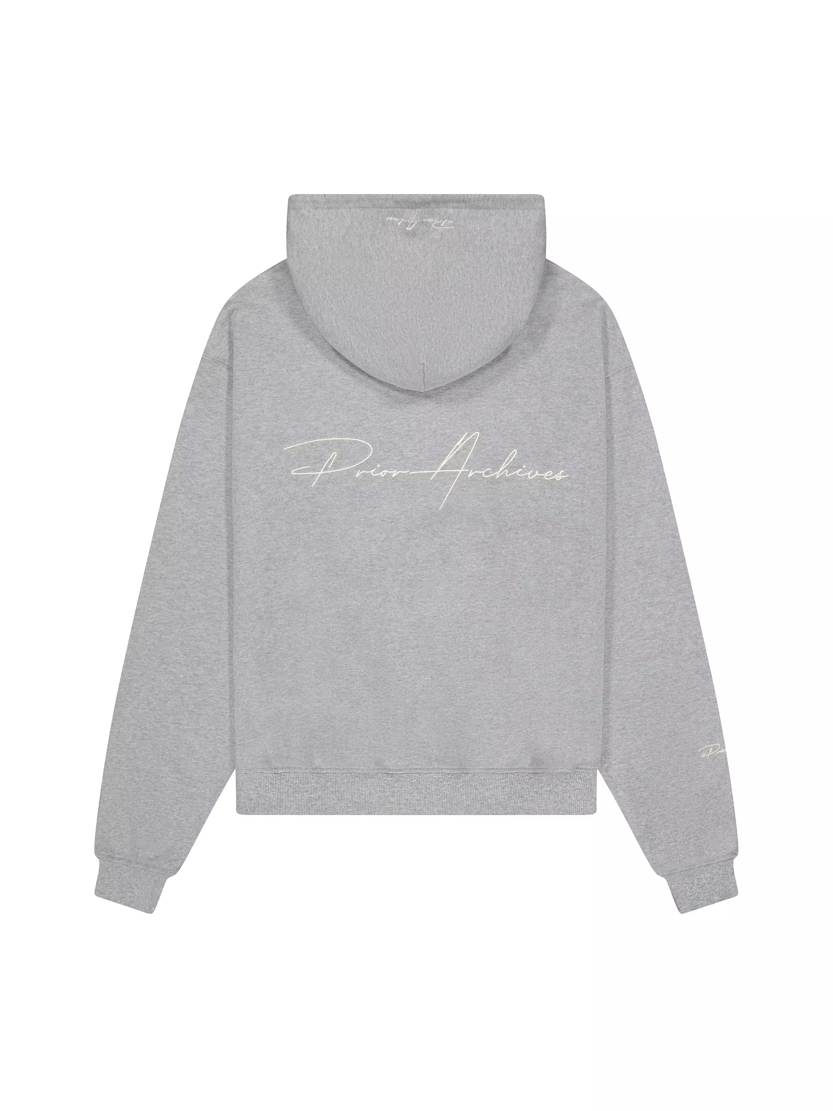 Prior Embroidery Logo Oversized Hoodie Heather Grey