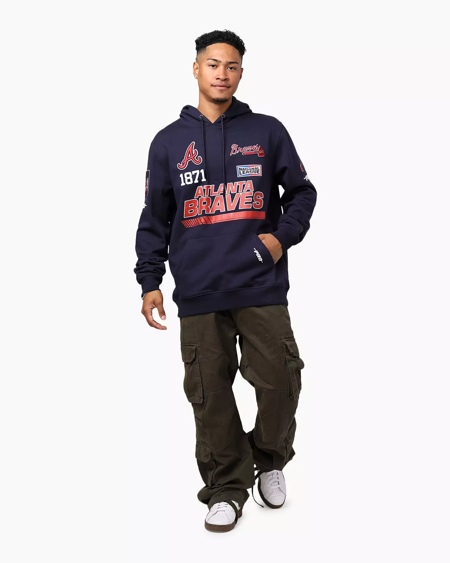 Pro Standard Atlanta Braves Fast Lane Hoodie Midnight Navy