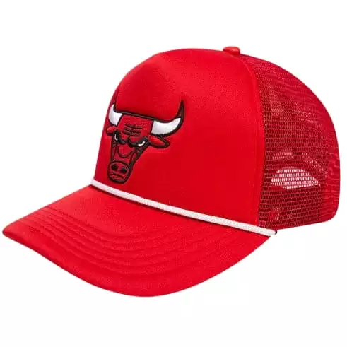 Pro Standard Chicago Bulls 2 Tone Wordmark Foam Front Trucker (Red)