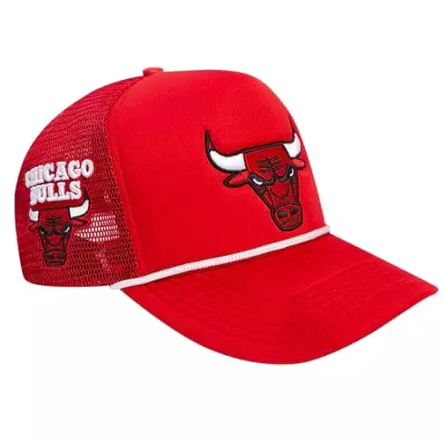 Pro Standard Chicago Bulls 2 Tone Wordmark Foam Front Trucker (Red)