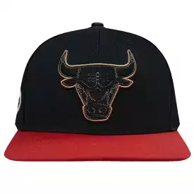 Pro Standard Chicago Bulls Side Patch Wool Snapback (Black/Red)