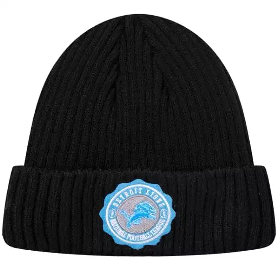 Pro Standard Detroit Lions Crest Emblem Beanie (Black)