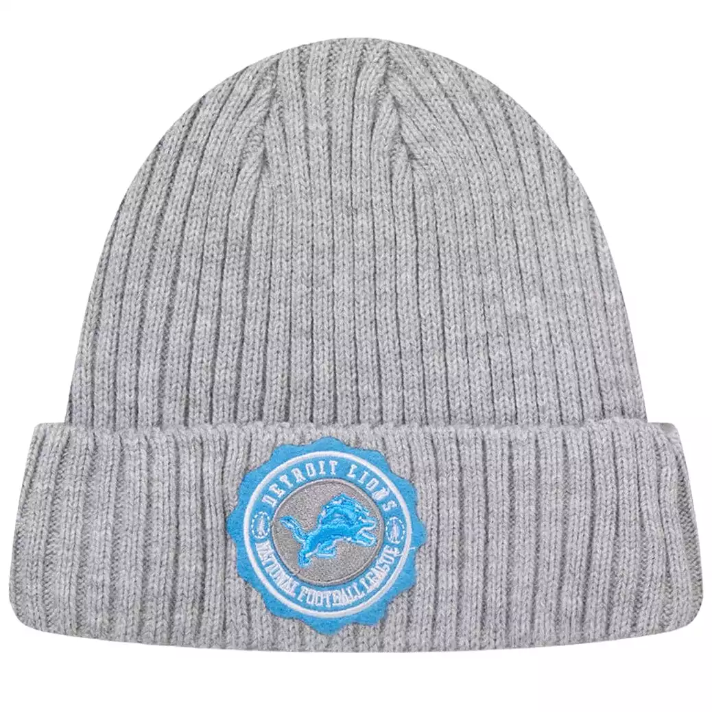 Pro Standard Detroit Lions Crest Emblem Beanie (Gray)