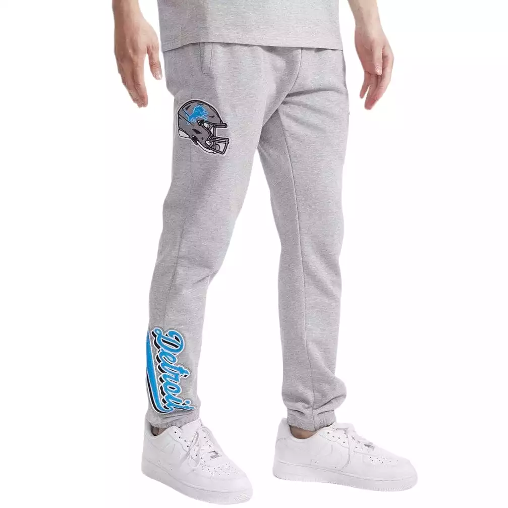 Pro Standard Detroit Lions Script Tail Rib Fleece Sweatpants (H.Gray/Black)