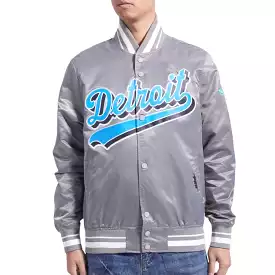 Pro Standard Detroit Lions Script Tail Satin Jacket (Gray) FDL6410252-GRY