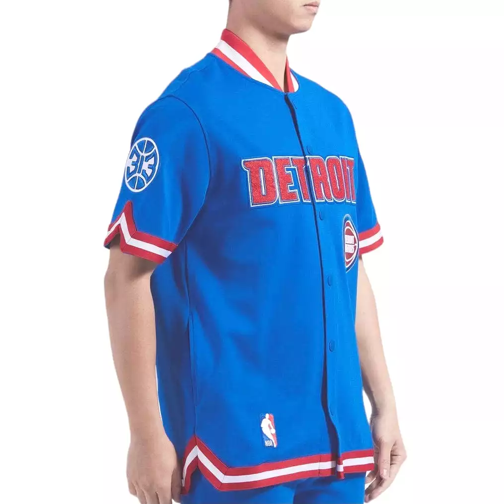 Pro Standard Detroit Pistons Classic Warm Up SS Jacket (Royal Blue/Red)