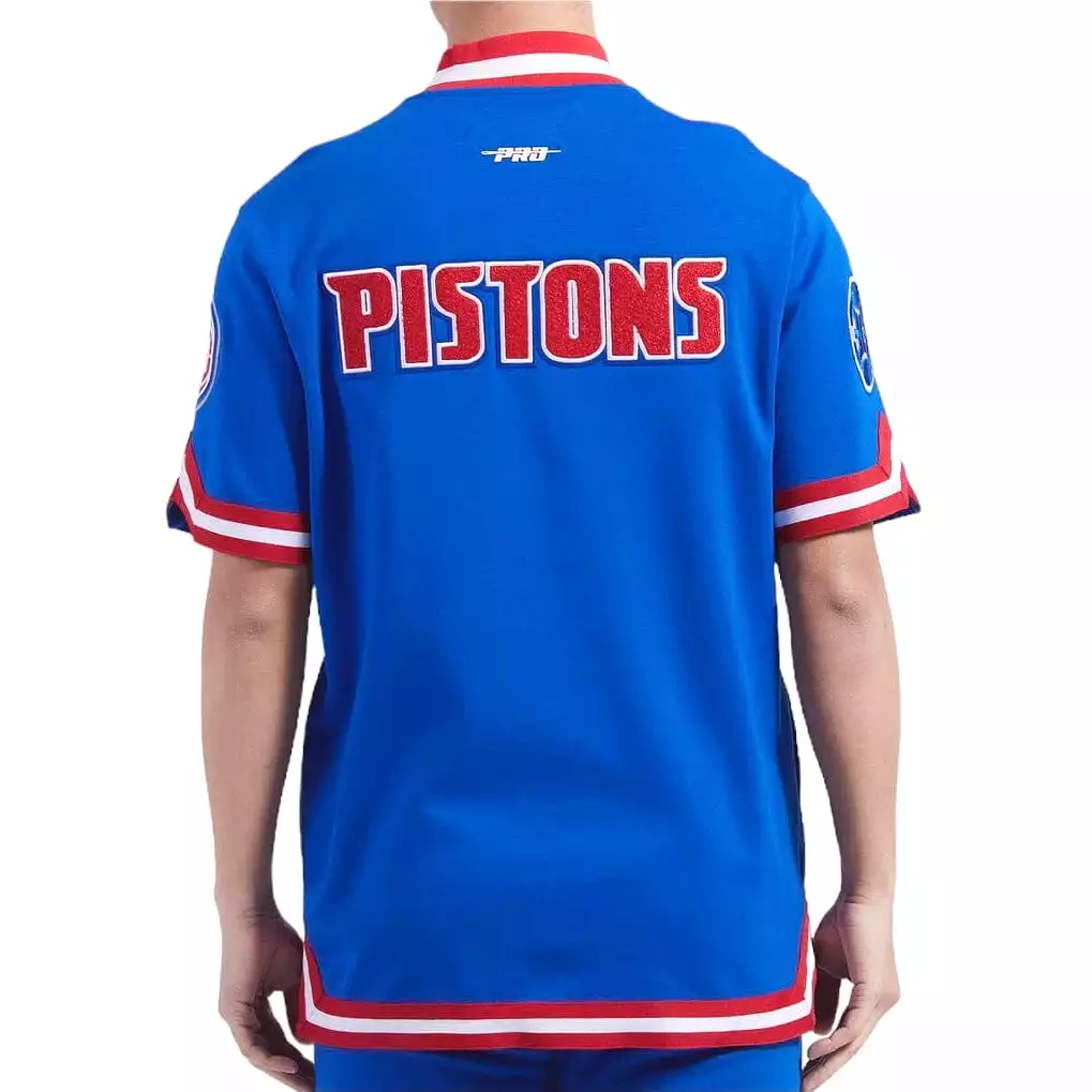 Pro Standard Detroit Pistons Classic Warm Up SS Jacket (Royal Blue/Red)