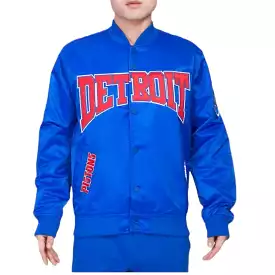 Pro Standard Detroit Pistons Crest Emblem Satin Jacket (Royal Blue)