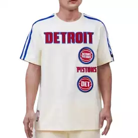 Pro Standard Detroit Pistons Retro Classic Sj Striped Tee (Eggshell/Royal Blue)