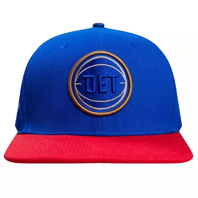 Pro Standard Detroit Pistons Sport Side Patch Wool Snapback (Blue/Red)