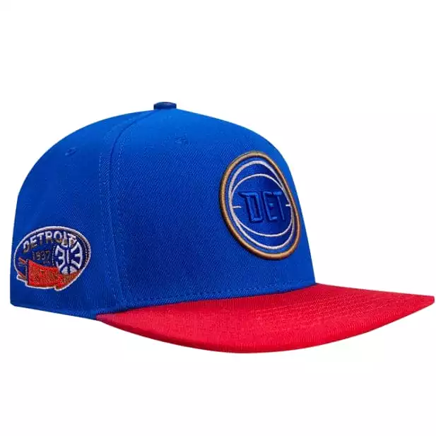 Pro Standard Detroit Pistons Sport Side Patch Wool Snapback (Blue/Red)