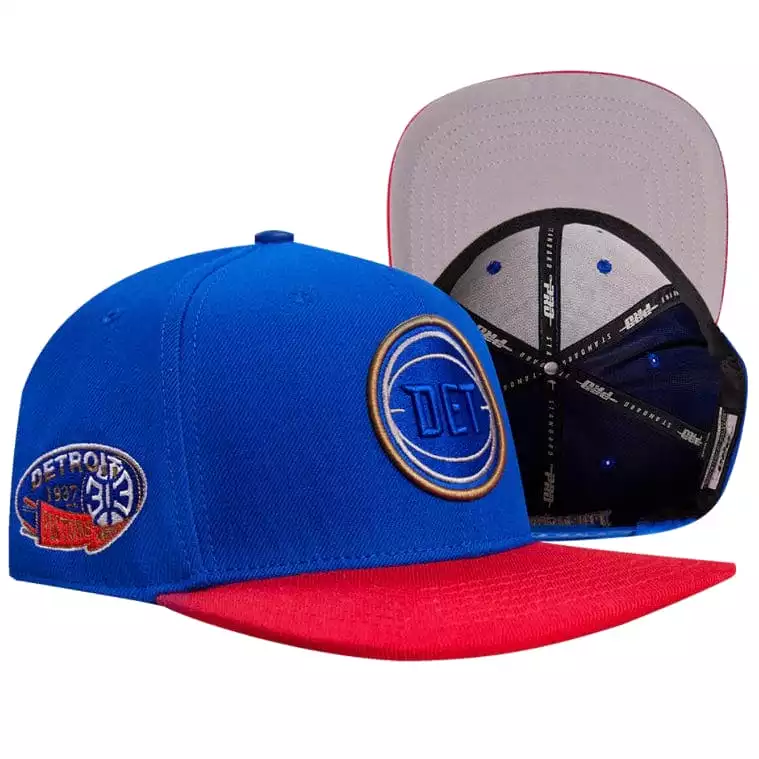 Pro Standard Detroit Pistons Sport Side Patch Wool Snapback (Blue/Red)