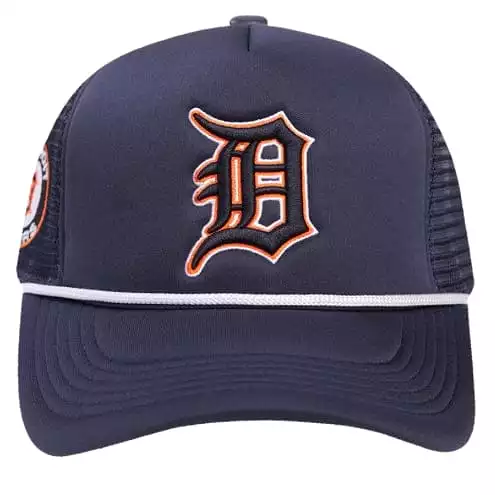 Pro Standard Detroit Tigers 2 Tone Wordmark Foam Front Trucker (Midnight Blue)