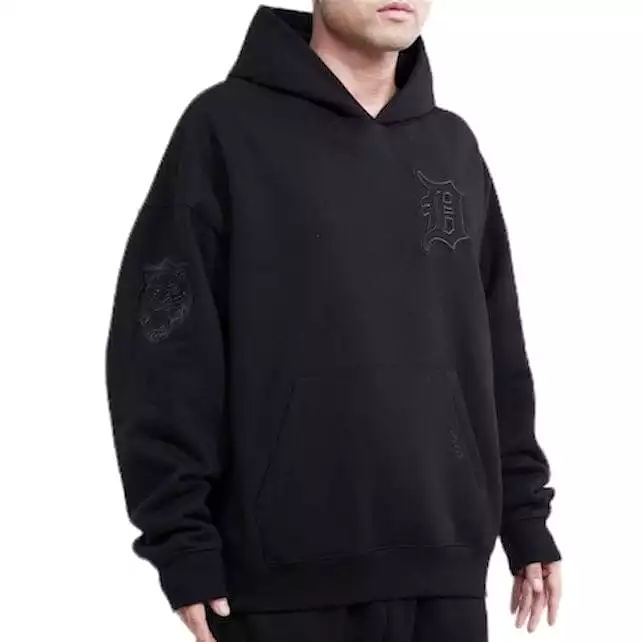 Pro Standard Detroit Tigers Neutral Drop Shoulder Fleece Po Hoodie (Black)