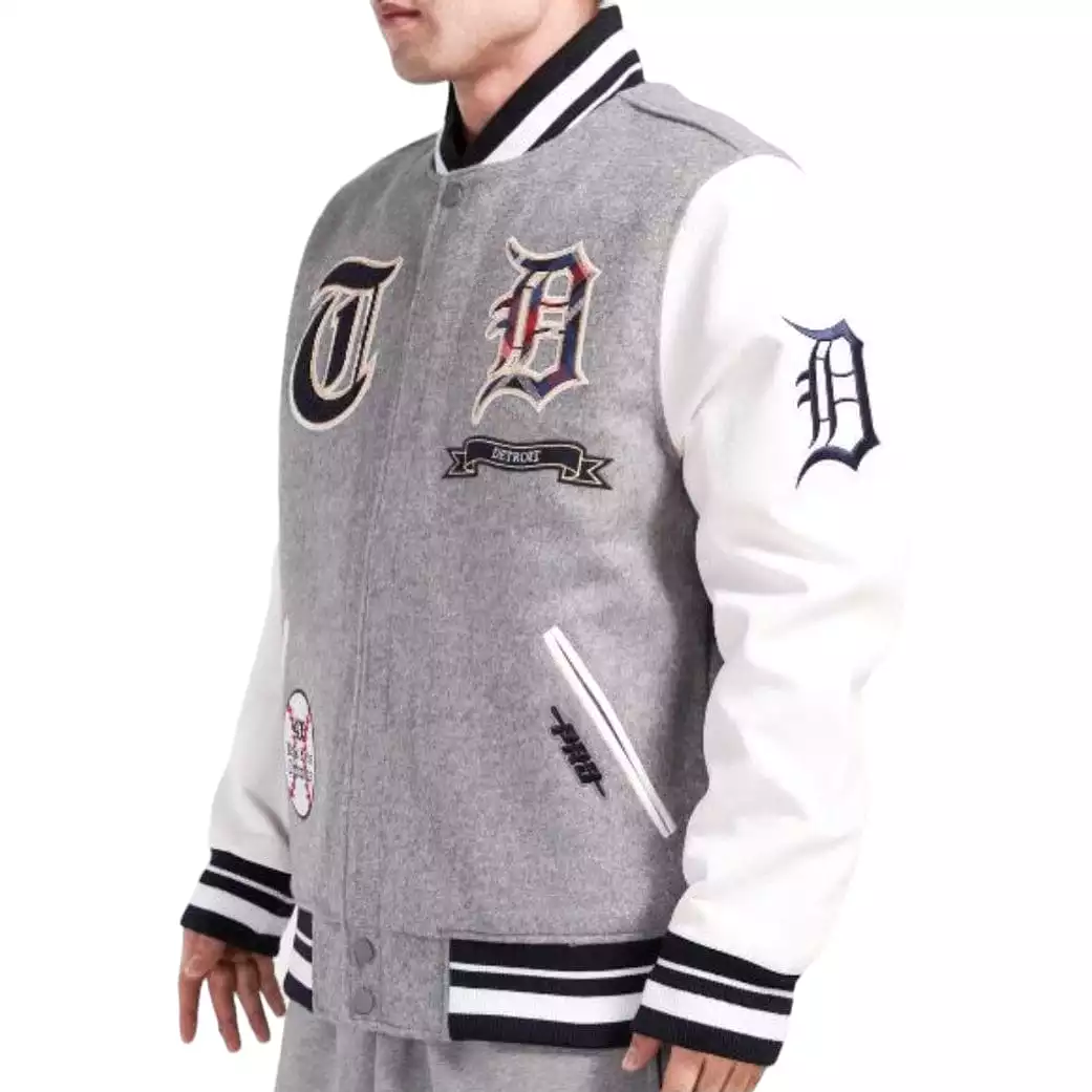 Pro Standard Detroit Tigers Pro Prop Varsity Jacket (H.Grey/White) LDT6313248