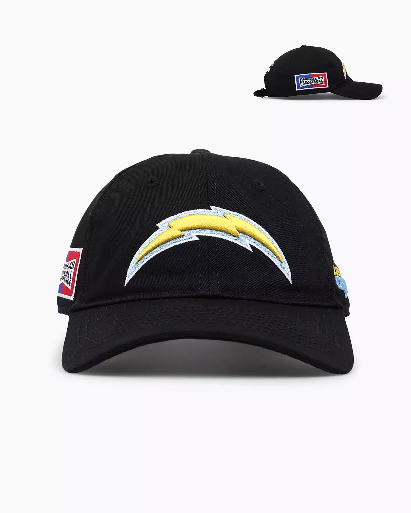 Pro Standard Los Angeles Chargers Fast Lane Logo Dad Hat Strapback Black