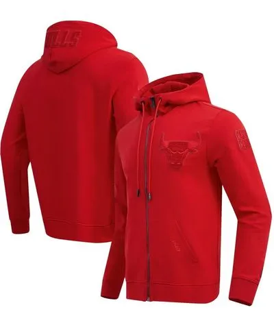 Pro Standard Men's Red Chicago Bulls Triple Tonal Dk Full-Zip Hoodie Jacket