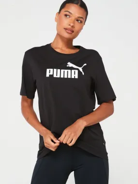 Puma Women'S Essentials Logo Boyfriend Tee - Black