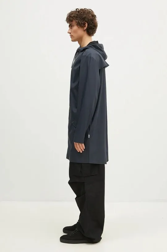 Rains jacket 12020 Long Jacket navy blue color