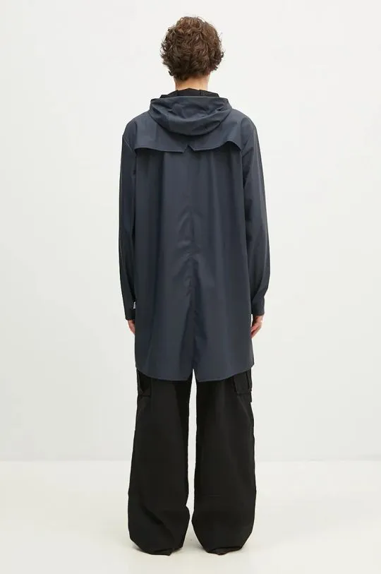 Rains jacket 12020 Long Jacket navy blue color