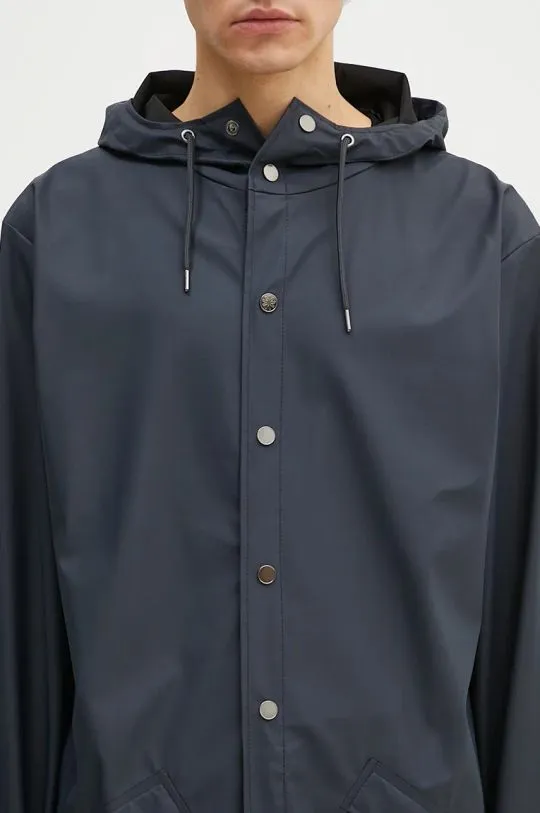 Rains jacket 12020 Long Jacket navy blue color