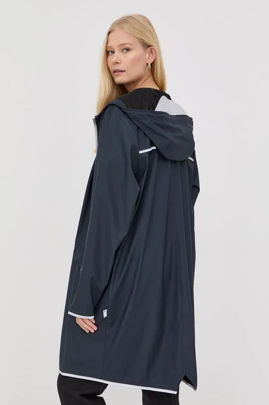 Rains rain jacket 18540 Long Jacket Reflective navy blue color