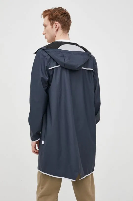 Rains rain jacket 18540 Long Jacket Reflective navy blue color