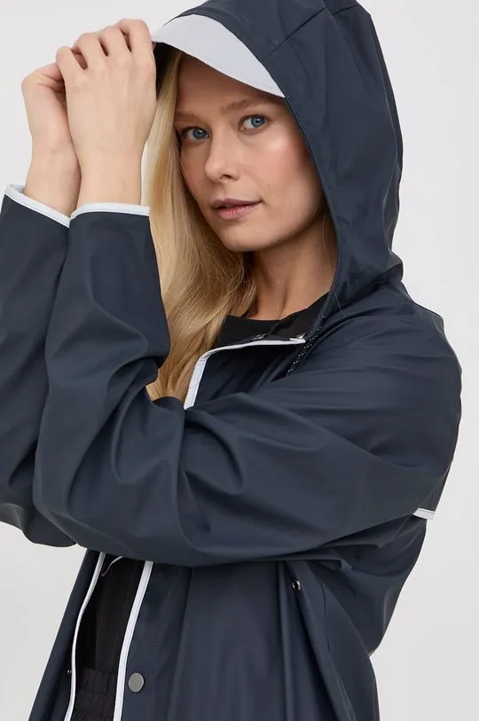 Rains rain jacket 18540 Long Jacket Reflective navy blue color