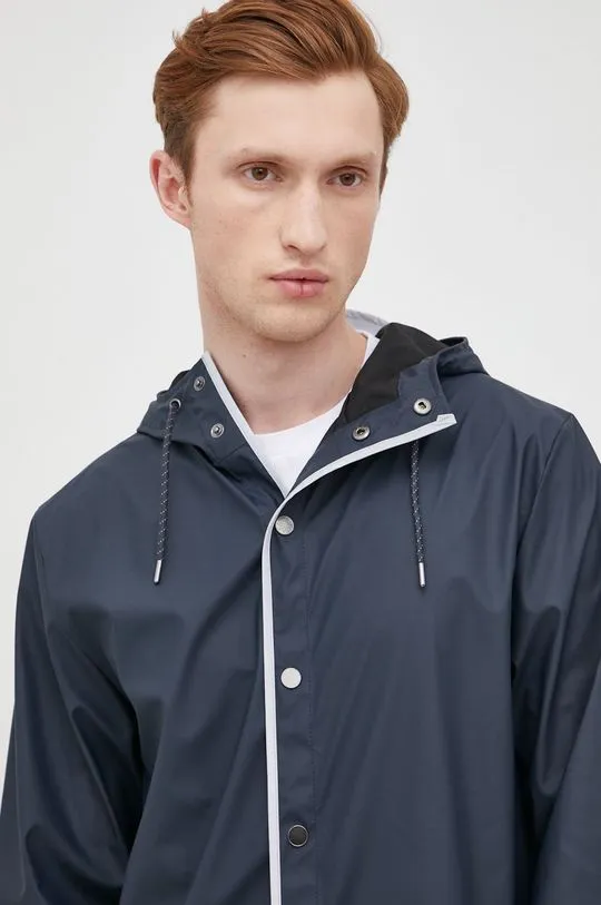 Rains rain jacket 18540 Long Jacket Reflective navy blue color