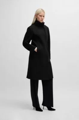 Regular-fit coat with concealed closure