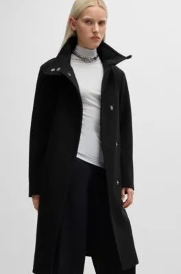 Regular-fit coat with concealed closure