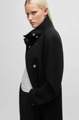 Regular-fit coat with concealed closure