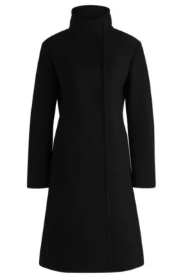 Regular-fit coat with concealed closure