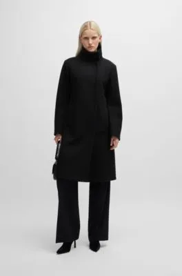 Regular-fit coat with concealed closure