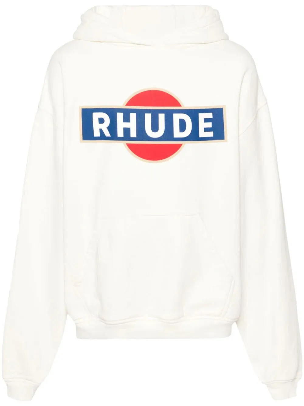 RHUDE - Vintage Racer Hoodie In Vintage White