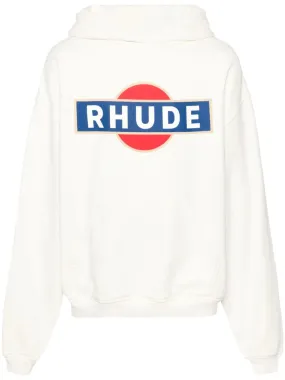 RHUDE - Vintage Racer Hoodie In Vintage White