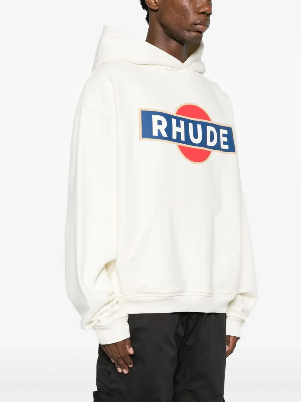 RHUDE - Vintage Racer Hoodie In Vintage White