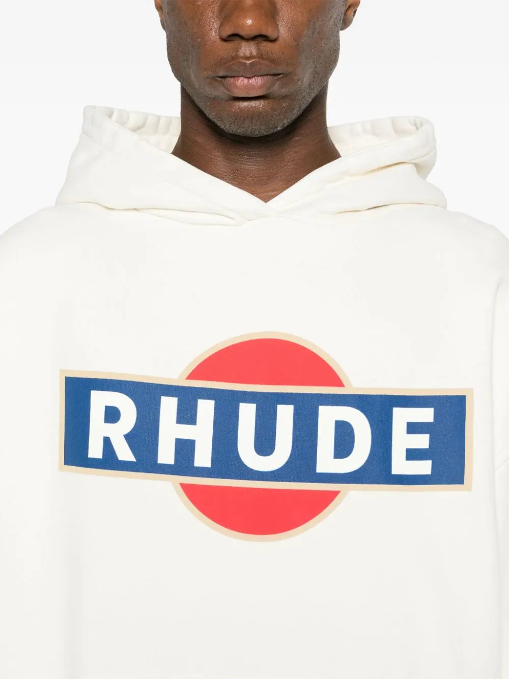 RHUDE - Vintage Racer Hoodie In Vintage White