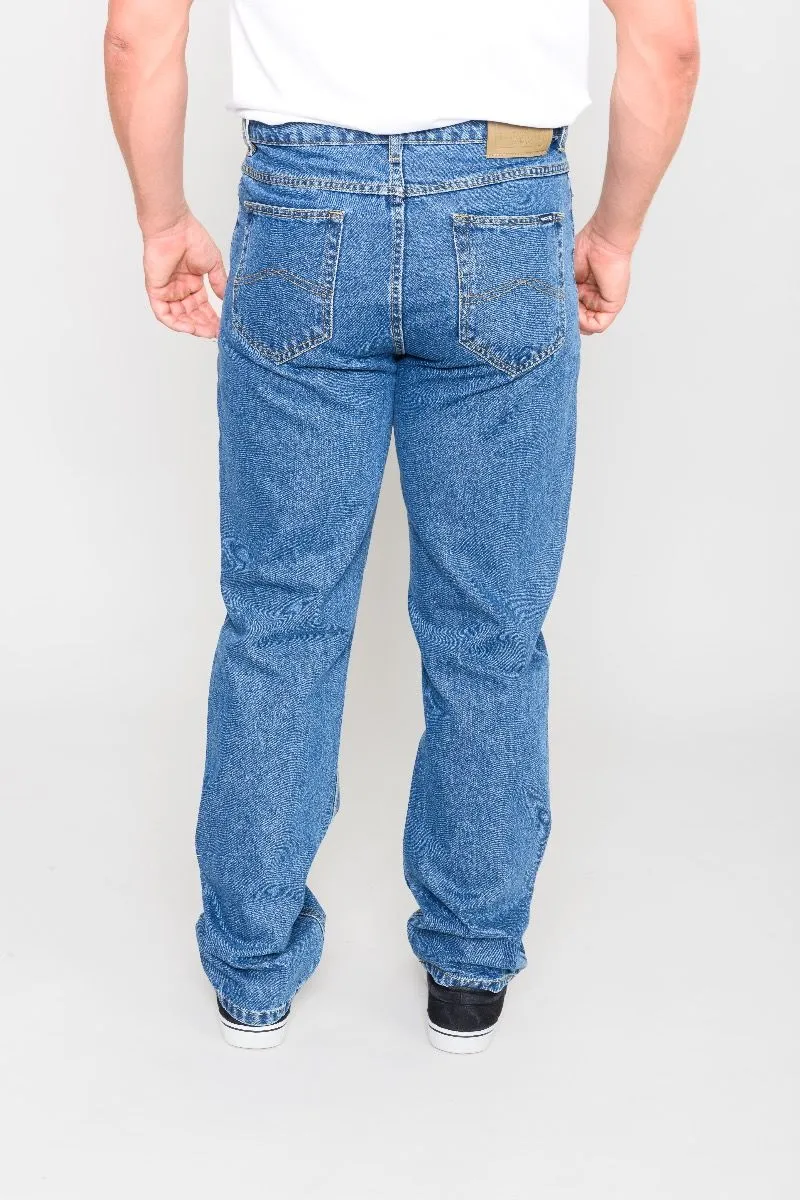 Rockford Long Leg Denim Jeans Blue Stonewash