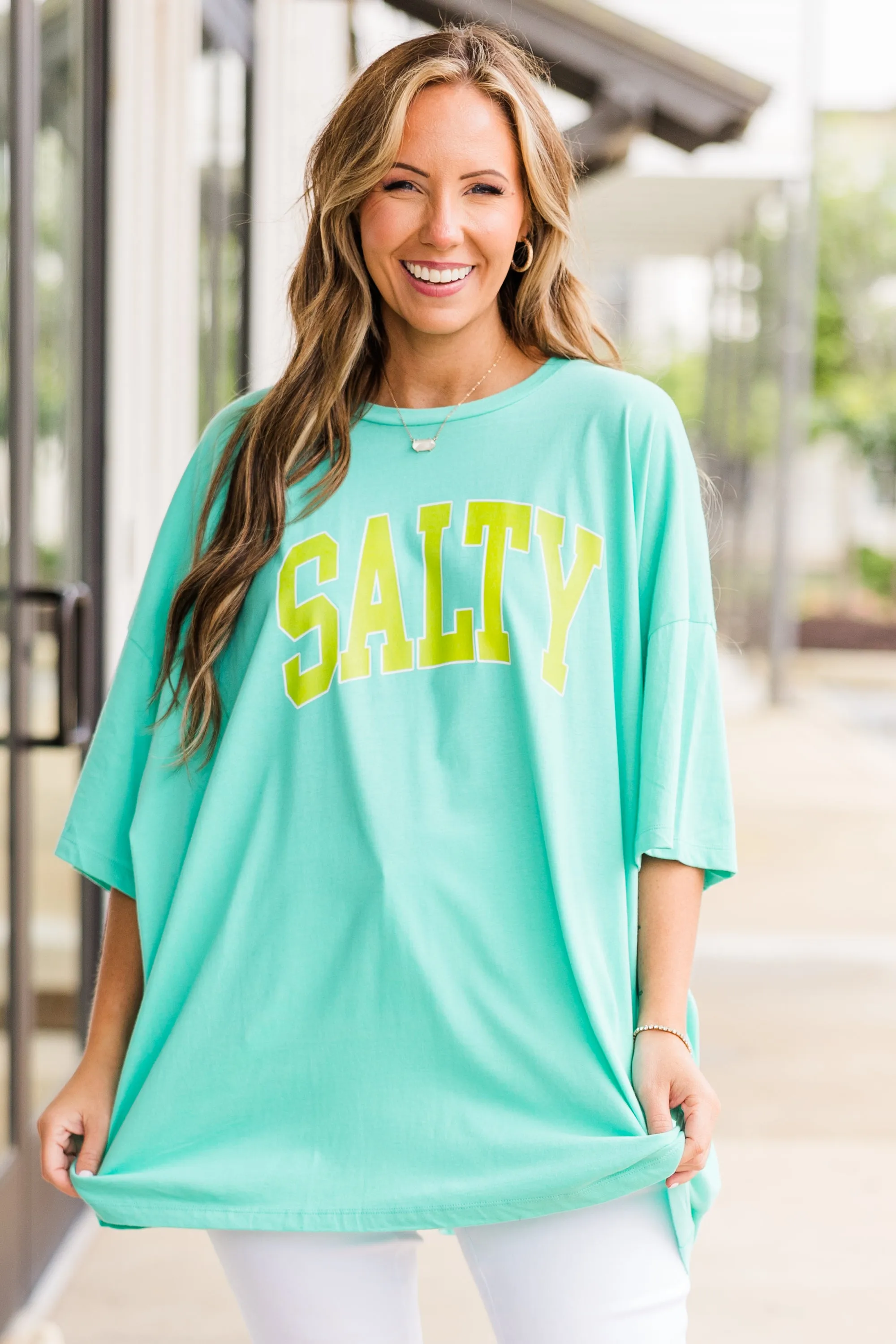 Salty Days Boyfriend Tee, Mint