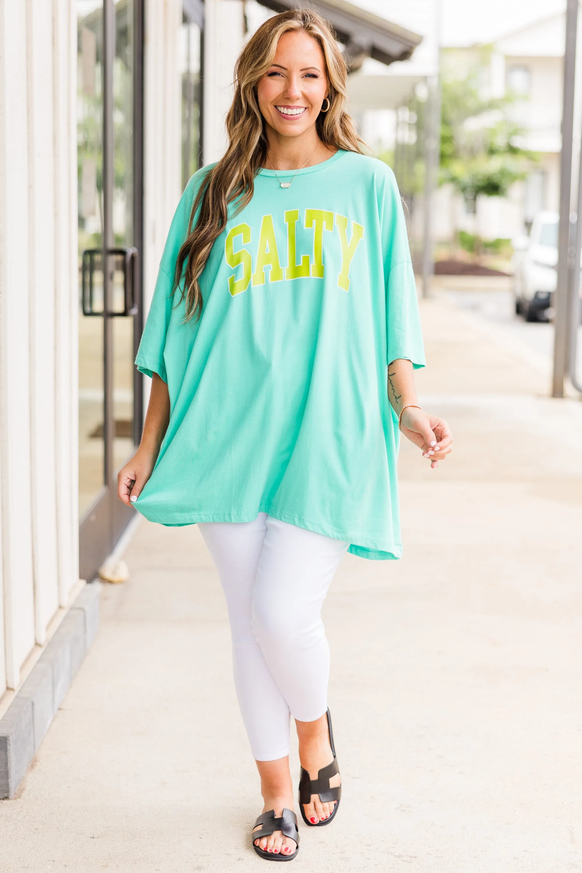 Salty Days Boyfriend Tee, Mint