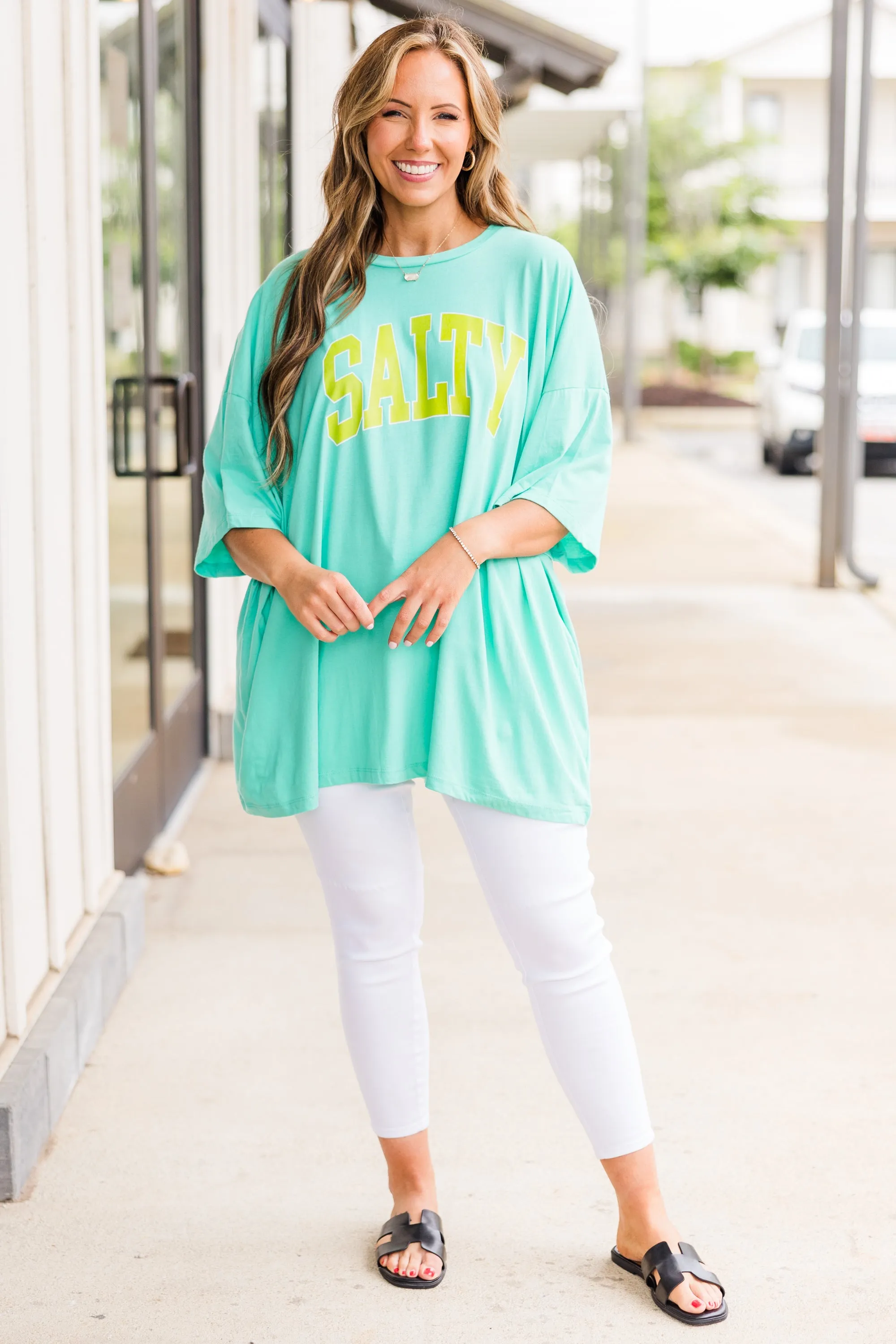 Salty Days Boyfriend Tee, Mint