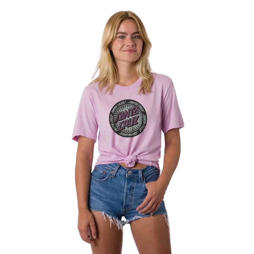 Santa Cruz Women's Infinite Ringed Dot Front Boyfriend Tee (Lilac)