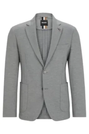 Slim-fit jacket in melange interlock jersey