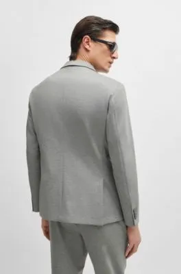 Slim-fit jacket in melange interlock jersey