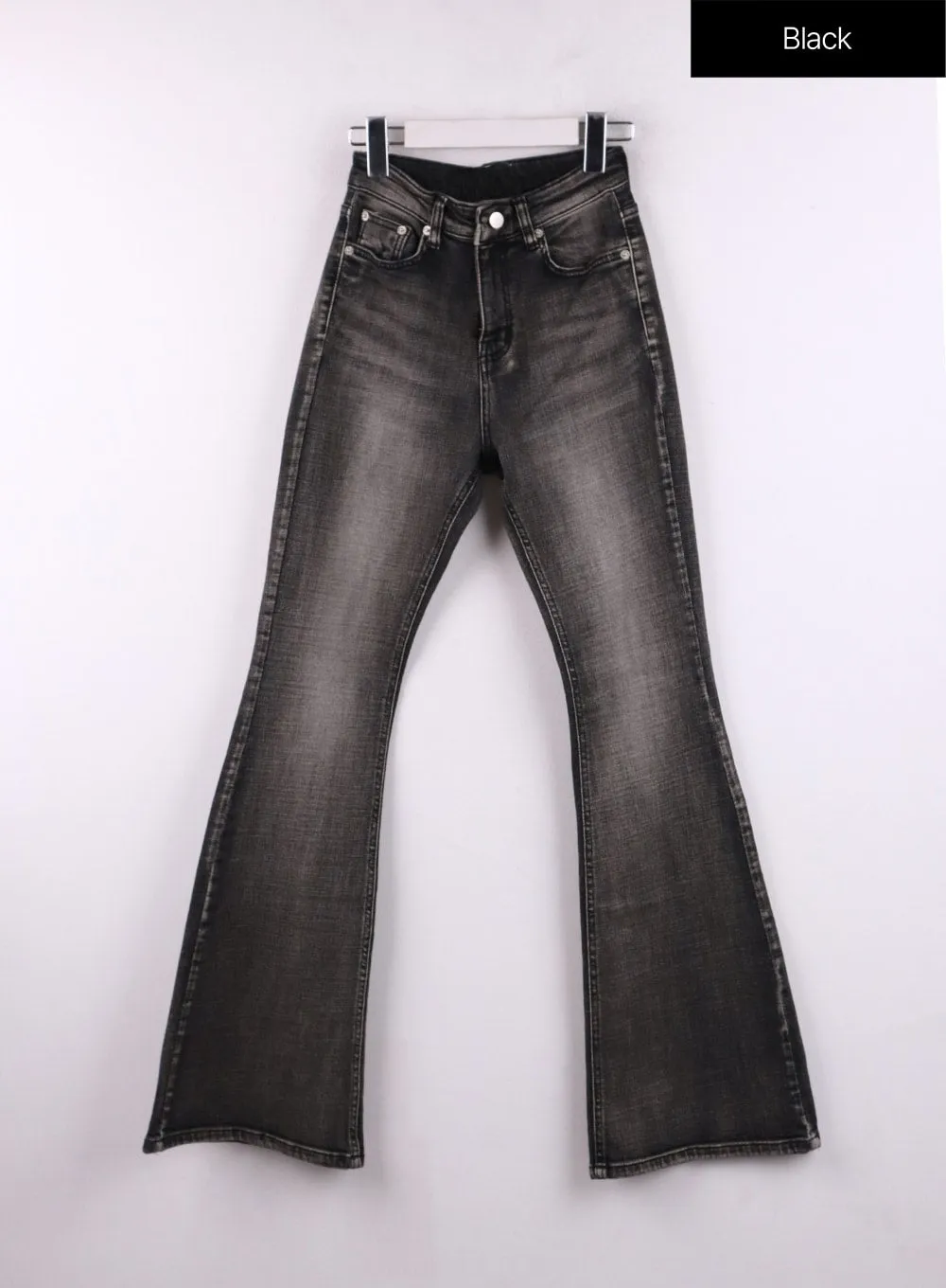 Slim Washed Denim Bootcut Jeans CF407